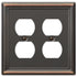 Chelsea Aged Bronze Steel - 2 Duplex Wallplate