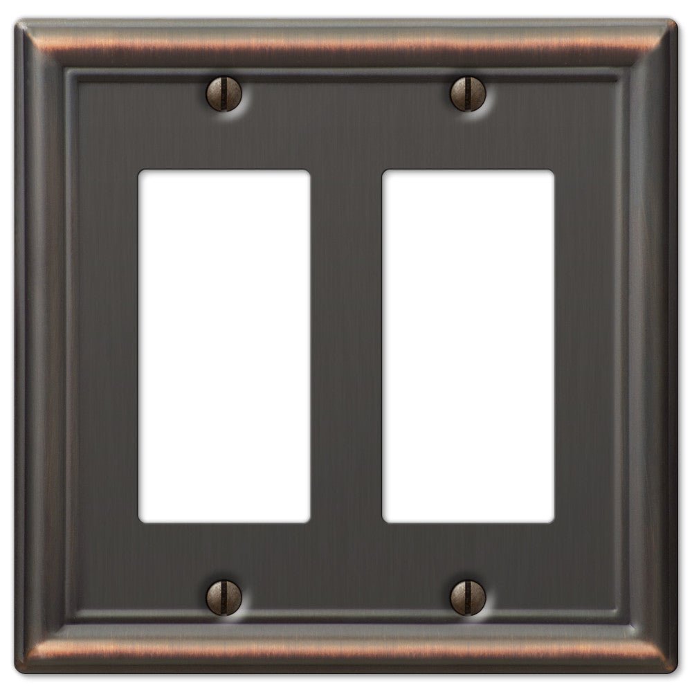 Placa de pared Chelsea de acero en bronce envejecido con 2 balancines