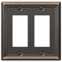 Placa de pared Chelsea de acero en bronce envejecido con 2 balancines