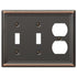 Chelsea Aged Bronze Steel - 2 Toggle / 1 Duplex Wallplate