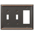 Chelsea Aged Bronze Steel - 2 Toggle / 1 Rocker Wallplate