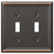 Chelsea Aged Bronze Steel - 2 Toggle Wallplate