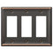 Chelsea Aged Bronze Steel - 3 Rocker Wallplate