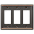 Chelsea Aged Bronze Steel - 3 Rocker Wallplate