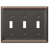Chelsea Aged Bronze Steel - 3 Toggle Wallplate