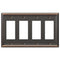 Chelsea Aged Bronze Steel - 4 Rocker Wallplate