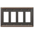 Chelsea Aged Bronze Steel - 4 Rocker Wallplate