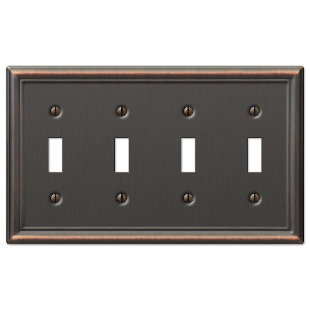 Placa de pared Chelsea de acero en bronce envejecido con 4 palancas