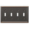 Placa de pared Chelsea de acero en bronce envejecido con 4 palancas