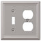 Chelsea Brushed Nickel Steel - 1 Toggle / 1 Duplex Wallplate