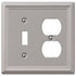Chelsea Brushed Nickel Steel - 1 Toggle / 1 Duplex Wallplate