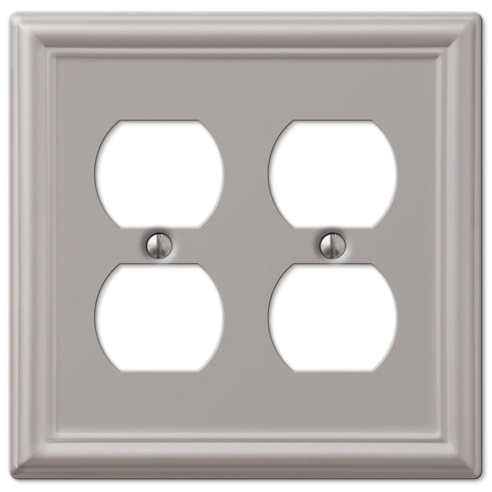 Chelsea Brushed Nickel Steel - 2 Duplex Wallplate