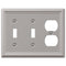 Chelsea Brushed Nickel Steel - 2 Toggle / 1 Duplex Wallplate