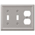 Chelsea Brushed Nickel Steel - 2 Toggle / 1 Duplex Wallplate