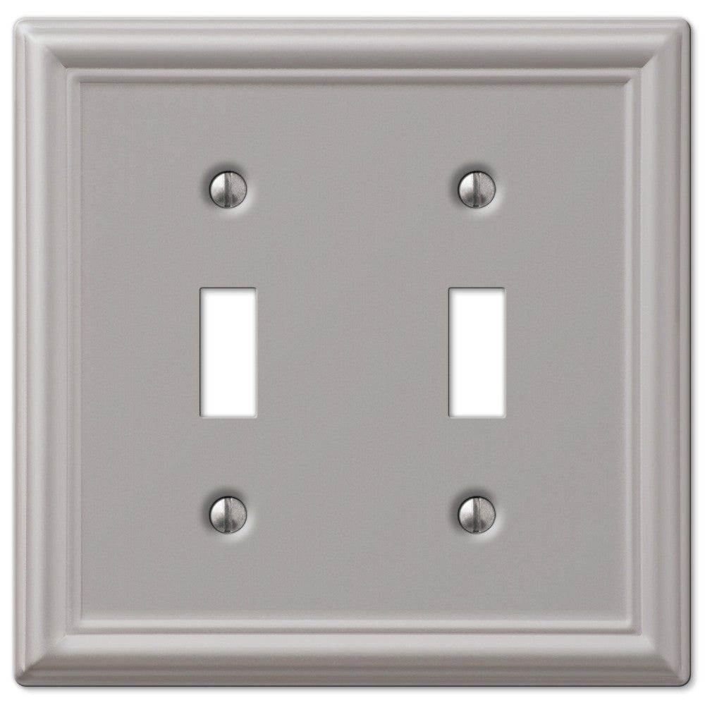 Chelsea Brushed Nickel Steel - 2 Toggle Wallplate
