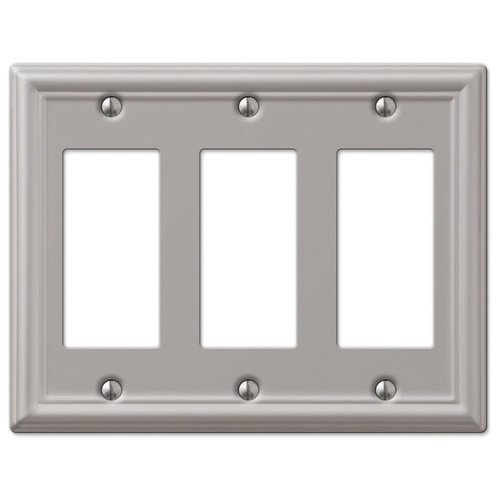 Chelsea Brushed Nickel Steel - 3 Rocker Wallplate