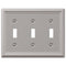 Chelsea Brushed Nickel Steel - 3 Toggle Wallplate