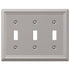 Chelsea Brushed Nickel Steel - 3 Toggle Wallplate
