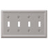 Chelsea Brushed Nickel Steel - 4 Toggle Wallplate