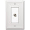 Placa de pared con conector para cable, de acero blanco Chelsea, 1 unidad