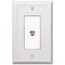 Placa de pared de acero blanco Chelsea con 1 toma de teléfono