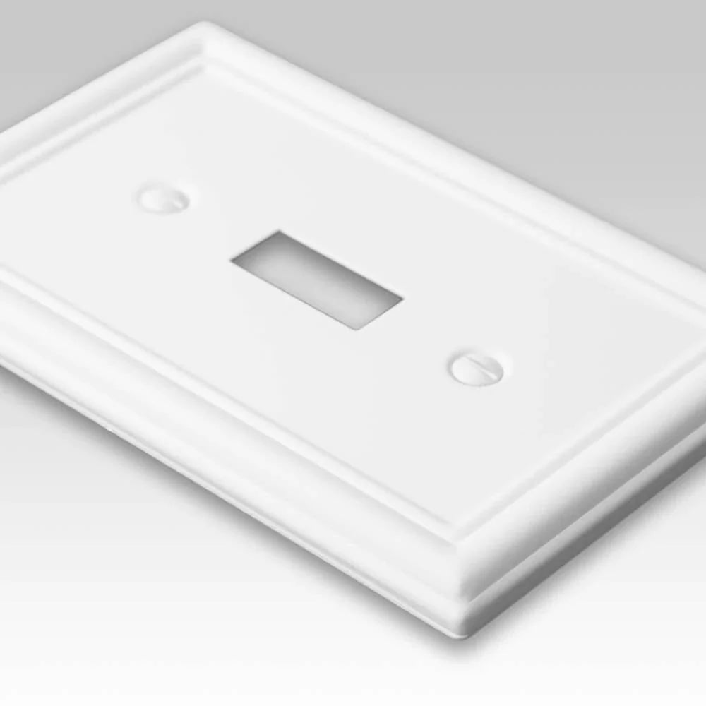 Placa de pared de acero blanco Chelsea con 1 toma de teléfono