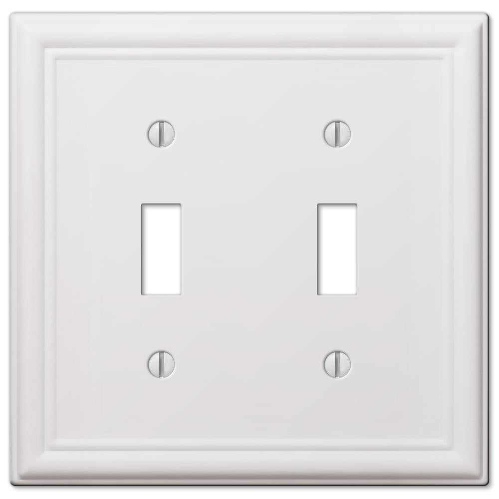 Placa de pared Chelsea White Steel con 2 palancas