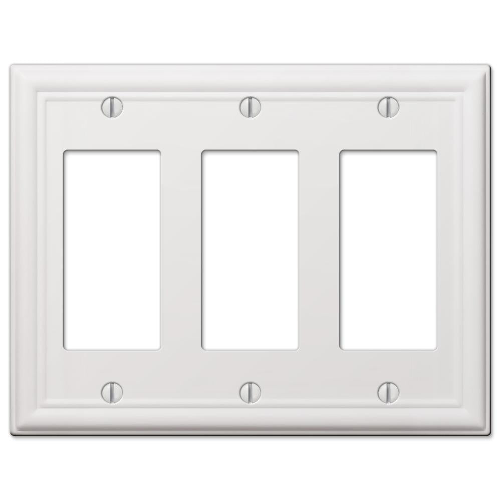 Placa de pared Chelsea White Steel de 3 balancines