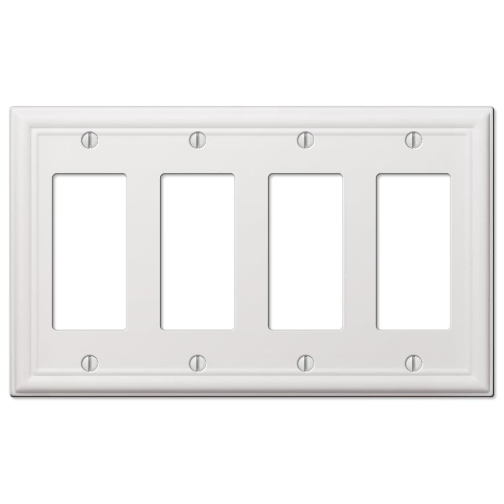 Placa de pared Chelsea White Steel de 4 balancines