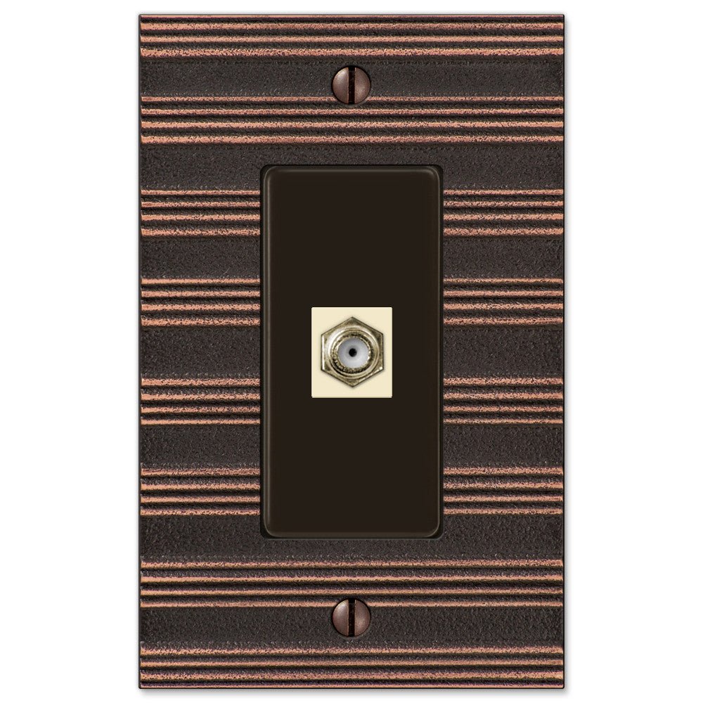 Placa de pared con conector para cable, fundición de bronce envejecido Chemal