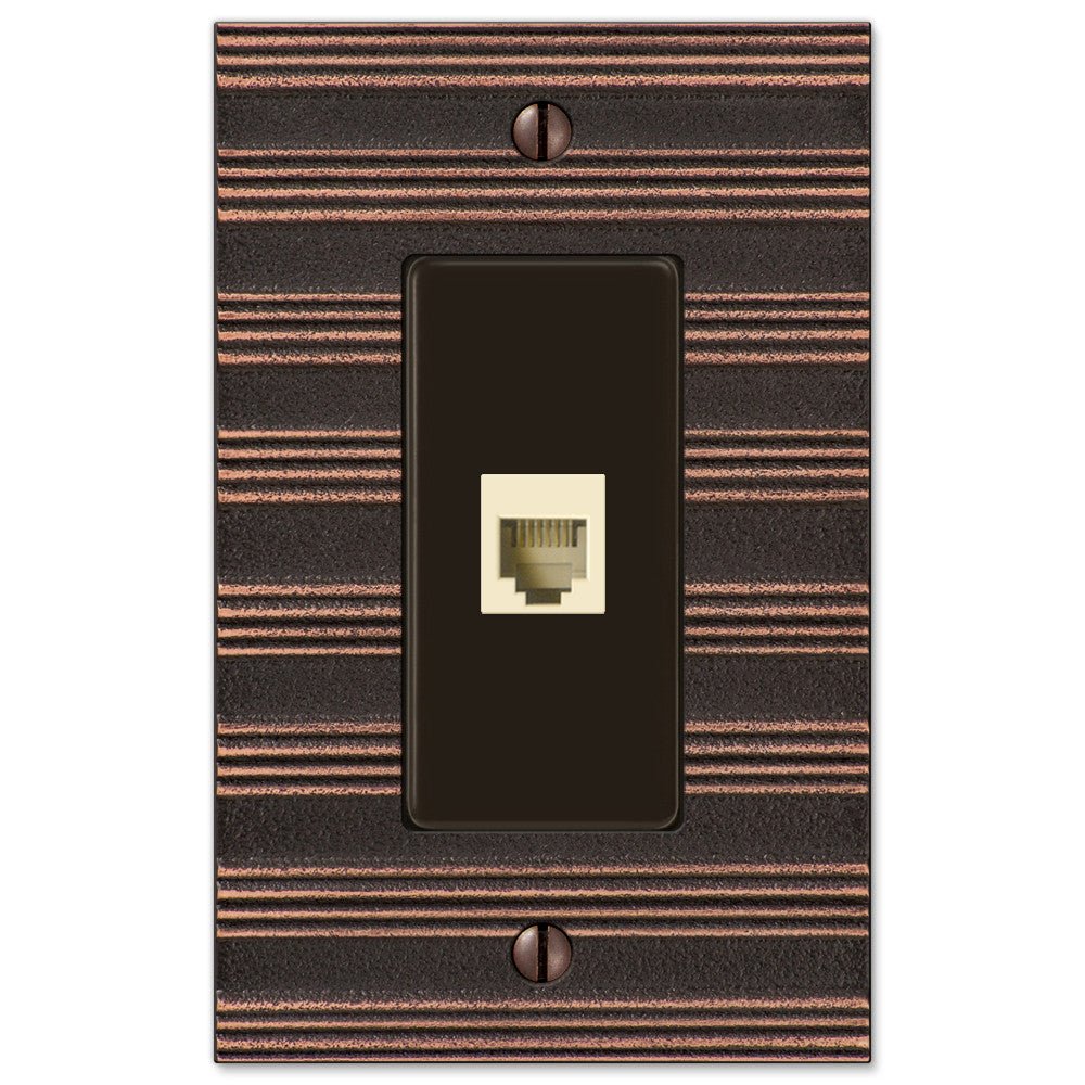 Placa de pared para 1 toma de teléfono de bronce envejecido de Chemal