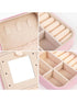 Chenille Letter Graphic Mini Jewelry Box with Mirror - Pink
