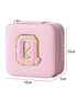 Chenille Letter Graphic Mini Jewelry Box with Mirror - Pink
