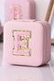 Chenille Patch Pink Letter E Jewelry Storage Case