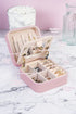 Chenille Patch Pink Letter E Jewelry Storage Case