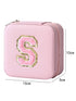 Chenille Pink Letter Jewelry Organizer with Mirror
