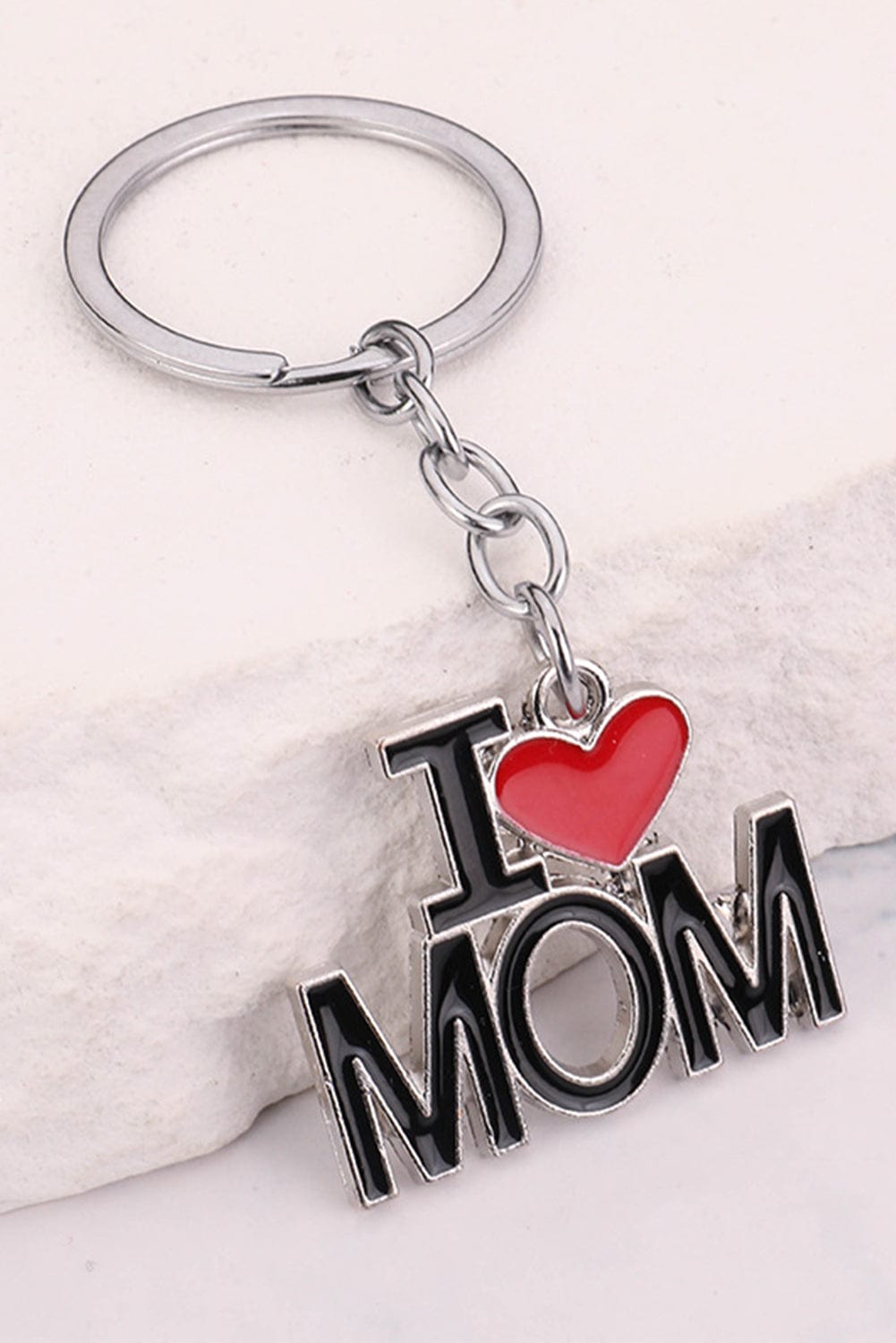 Chic Black Heart-shaped Keychain for Mom's Love