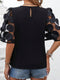 Black Mesh Sleeve Top
