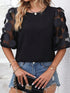 Black Mesh Sleeve Top