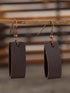 Chic Dark Brown PU Leather Circle Drop Earrings