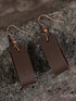 Chic Dark Brown PU Leather Circle Drop Earrings