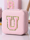 Chic Pink Glitter Chenille Mini Jewelry Organizer