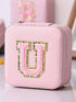 Chic Pink Glitter Chenille Mini Jewelry Organizer