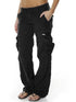 Women's Black Cargo Pants with Side Pockets