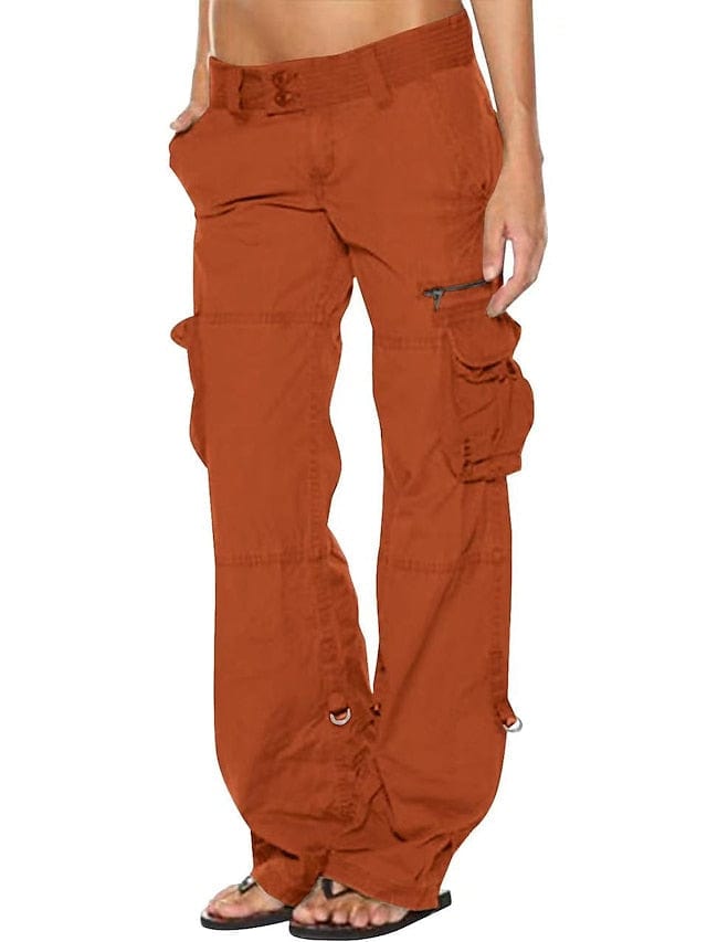 Women's Black Cargo Pants with Side Pockets