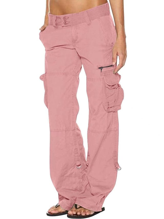 Women's Black Cargo Pants with Side Pockets