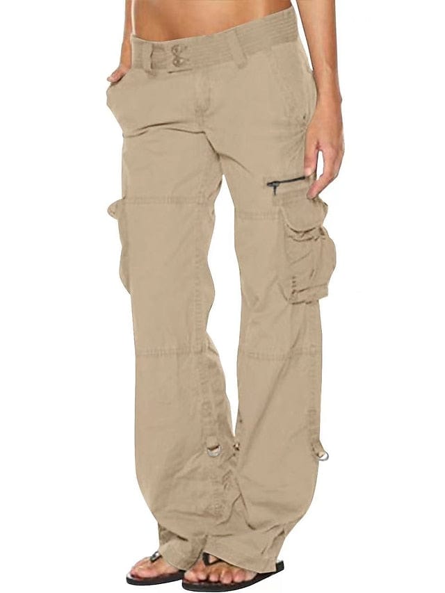 Women's Black Cargo Pants with Side Pockets