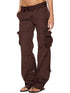 Women's Black Cargo Pants with Side Pockets