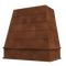 Chocolate Wood Range Hood With Tapered Shiplap Front and Block Trim - 30", 36", 42", 48", 54" and 60" Widths Available