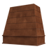 Chocolate Wood Range Hood With Tapered Shiplap Front and Block Trim - 30", 36", 42", 48", 54" and 60" Widths Available